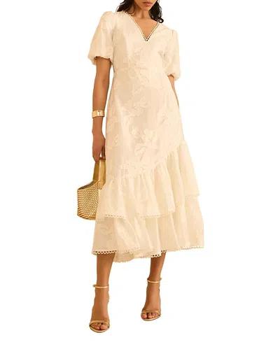 Mint Velvet Cotton Blend Floral Maxi Dress In White