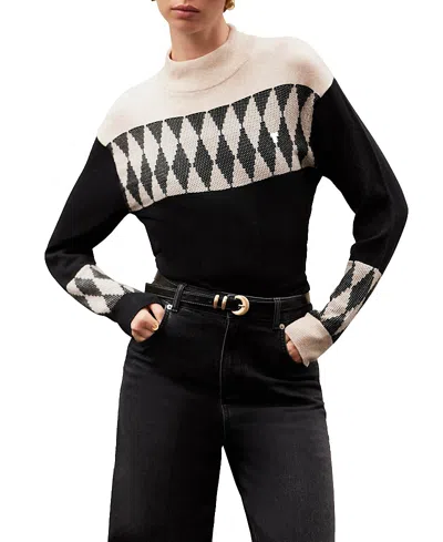 Mint Velvet Cotton Blend Graphic Sweater In Gray