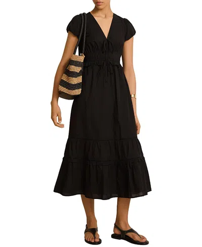 Mint Velvet Cotton Midi Dress In Black