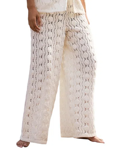 Mint Velvet Women's Crochet Sequin Trousers In White