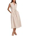 Mint Velvet Drop Waist Stripe Midi Dress In Neutral