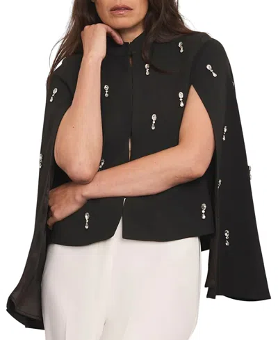 Mint Velvet Women's Embellished Cape Top In Black
