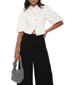 Mint Velvet Women's Embellished Collar Cropped Shirt In White