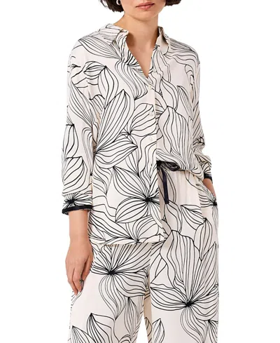Mint Velvet Floral Print Satin Shirt In Multi