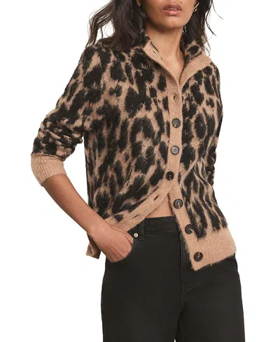 Mint Velvet Women's Fuzzy Texture Knit Cardigan In Black