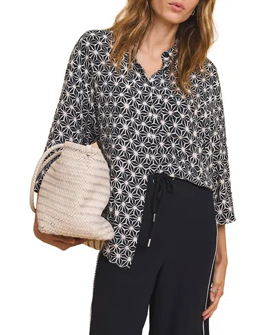 Mint Velvet Geometric Print Resort Shirt In Multi