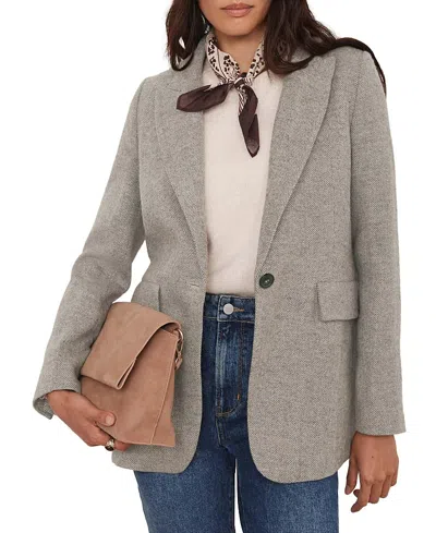 Mint Velvet Women's Herringbone Single Breasted Blazer In Gray