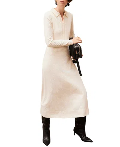 Mint Velvet Women's Jacquard Zip Midi Dress In Neutral