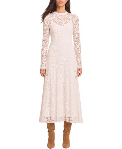 Mint Velvet Women's Lace Full Asymmetric Midi Dress In Animal Print