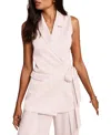 Mint Velvet Longline Wrap Vest In Pink