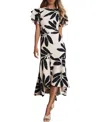 Mint Velvet Neutral Palm Print Midi Dress