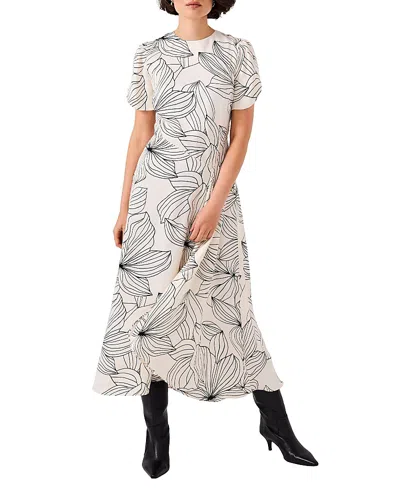 Mint Velvet Women's Print Short Sleeve Satin Midi Dress In Multi