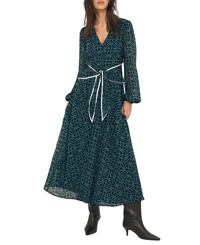 Mint Velvet Women's Print Tie Maxi Dress In Green