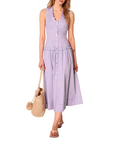 Mint Velvet Ramie Drop Waist Maxi Dress In Purple