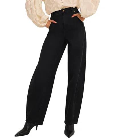 Mint Velvet Women's Relaxed Ultimate Barrel Jeans In Black Wash