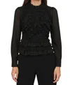 Mint Velvet Women's Ruffle Detail Blouse In Black