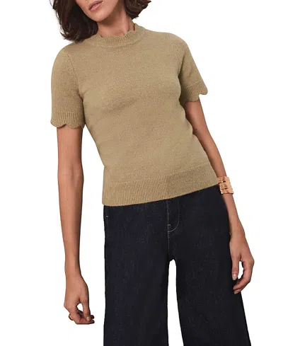 Mint Velvet Women's Scallop Trim Knit Top In Multi