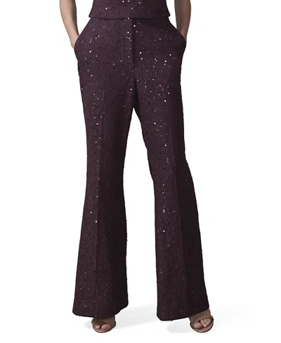 MINT VELVET WOMEN'S SEQUIN LACE FLARED TROUSERS