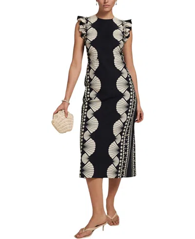 Mint Velvet Women's Shell Print Column Midi Dress