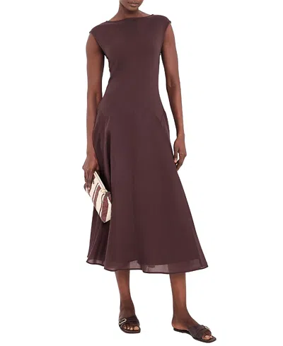 Mint Velvet Women's Sleeveless Midi Dress In Brown