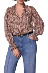 Mint Velvet Women's Snake Print Blouse In Brown