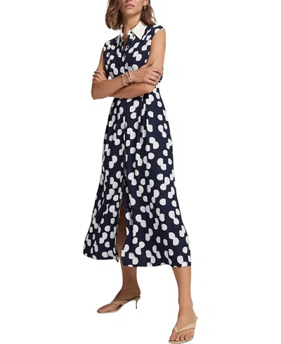 Mint Velvet Women's Spot Halter Shirt Midi Dress