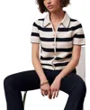 Mint Velvet Stripe Collar Knit Tee In Blue