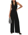 Mint Velvet Tuxedo Wide Leg Jumpsuit In Black