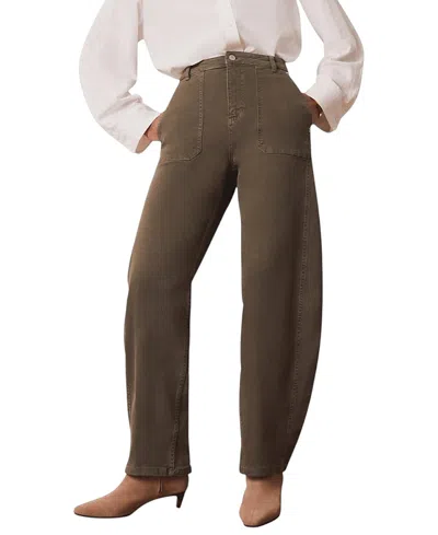 Mint Velvet Women's Utility Barrel Jeans In Khaki In Brown