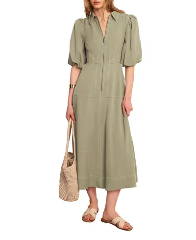Mint Velvet Utility Zip Midi Shirt Dress In Green