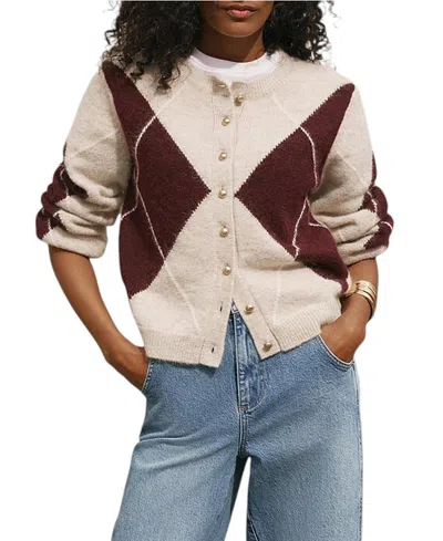 Mint Velvet Women's Wool Blend Argyle Cardigan In Multi