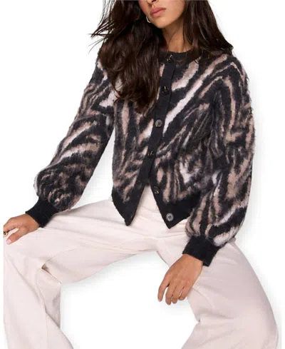 Mint Velvet Zebra Knit Cardigan In Animal Print