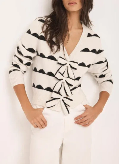 Mint Velvet Wool Blend Bow Detail Cardigan In Multi