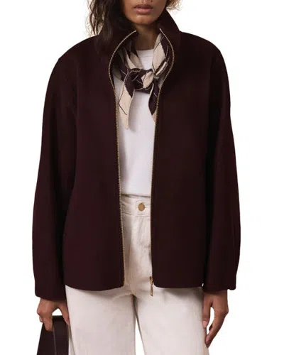 Mint Velvet Wool Blend Hand Finished Bomber Jacket In Brown