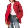 Mint Velvet Wool Blend Hand Finished Scarf Coat In Red