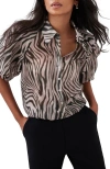 Mint Velvet Zebra Print Shirt In Brown