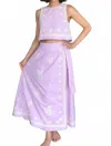 Mint Women's Thea Embroidered Midi Skirt Set In Pink Lavender In Purple