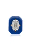 Minty 18k Yellow Gold L'heure Bleue Diamond Medium Single Stud Earring In Blue