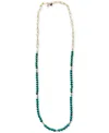 Minu Jewels Gold-tone Turquoise & Amazonite 30" Statement Necklace In Blue