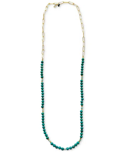 Minu Jewels Gold-tone Turquoise & Amazonite 30" Statement Necklace In Blue