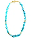 Minu Jewels Gold-tone Turquoise & Amazonite Collar Necklace, 16" + 2" Extender In Blue