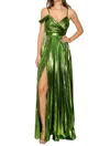 Minuet Metallic Party Dress In Green In Green