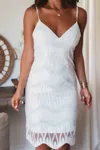 Minuet Silver Lining Mini Dress In White In White