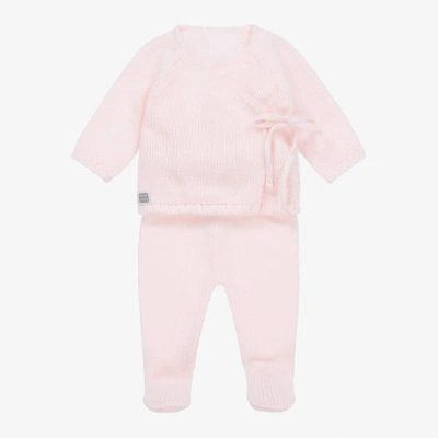 Minutus Girls Pink Knit 2 Piece Babygrow