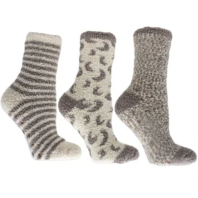 Minxny Aromasoles Essential Oil Infused Warm Cozy Slipper Socks, 3 Pack, Cinnamon In Brown