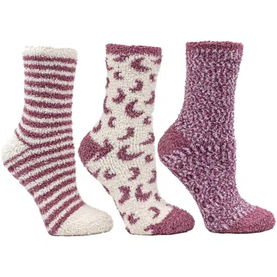 Minxny Aromasoles Essential Oil Infused Warm Cozy Slipper Socks, 3 Pack, Rose In Red