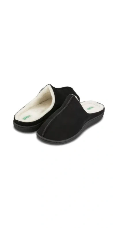Mio Marino Cuddles Memory Foam Faux Suede House Slippers In Black