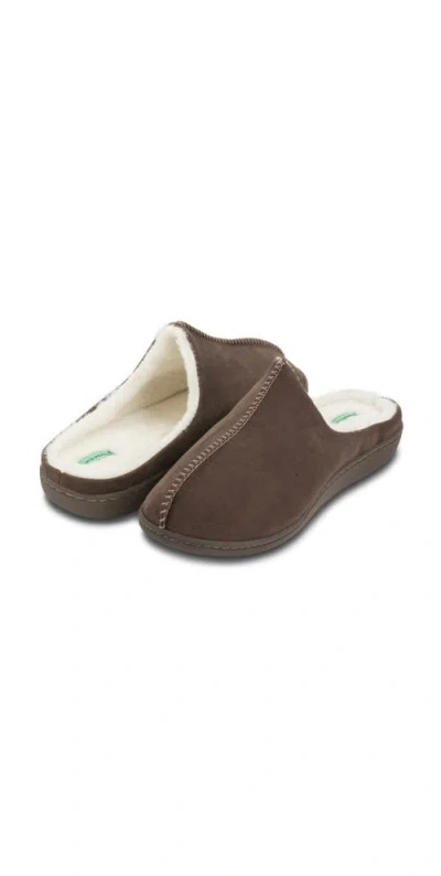 Mio Marino Cuddles Memory Foam Faux Suede House Slippers In Brown