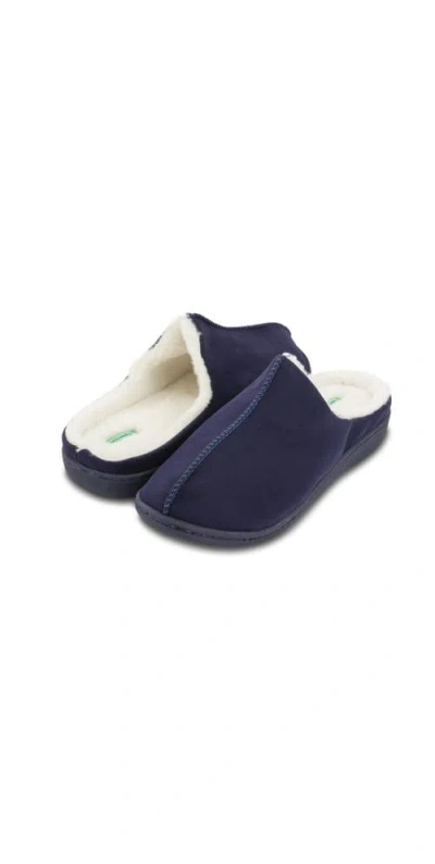 Mio Marino Cuddles Memory Foam Faux Suede House Slippers In Navy