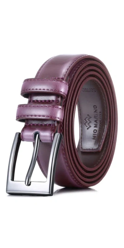 Mio Marino Dual Loop Leather Dress Belt In Purple